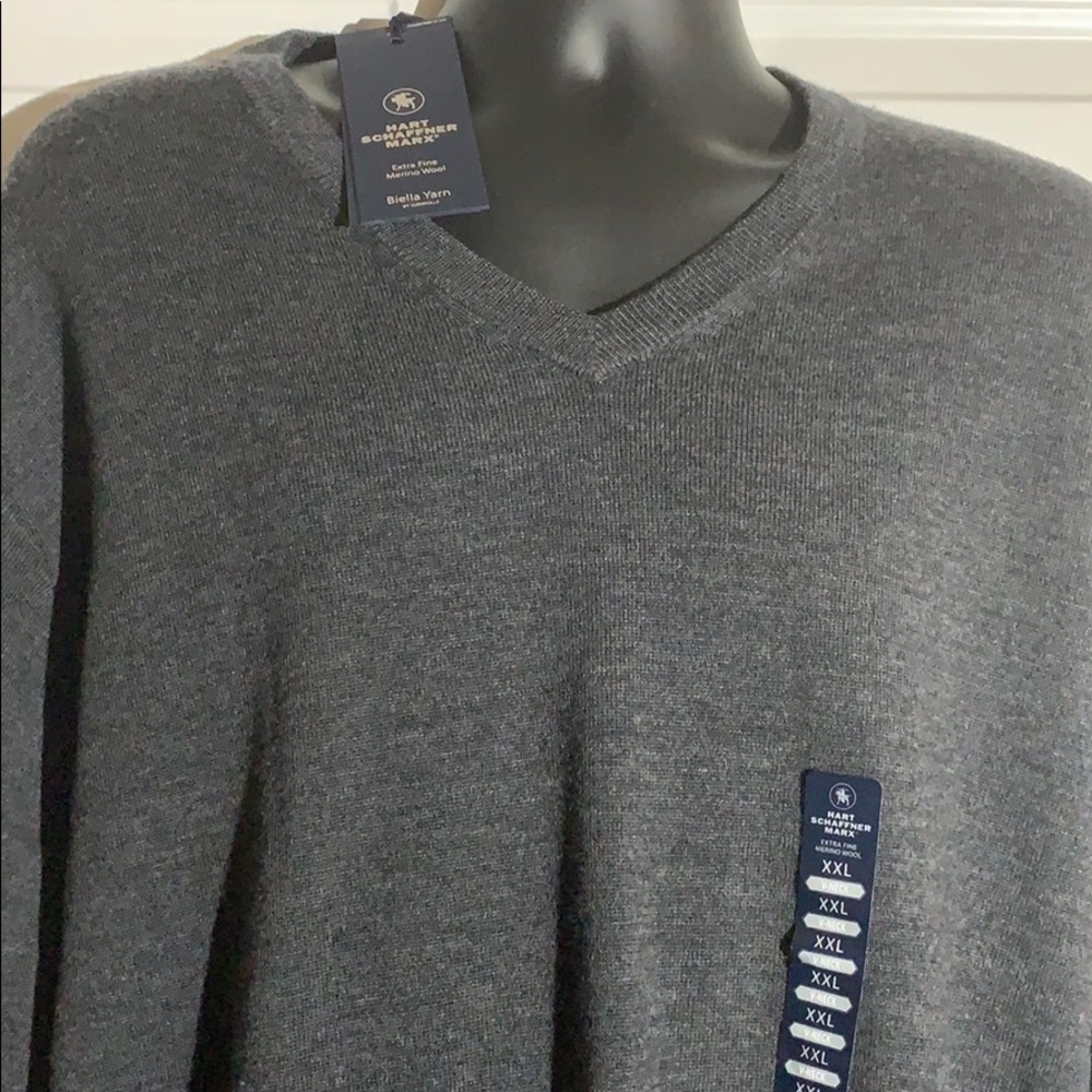 Hart Schaffner Marx Extra Fine Merino Wool V-Neck Sweater- Three Color Choices